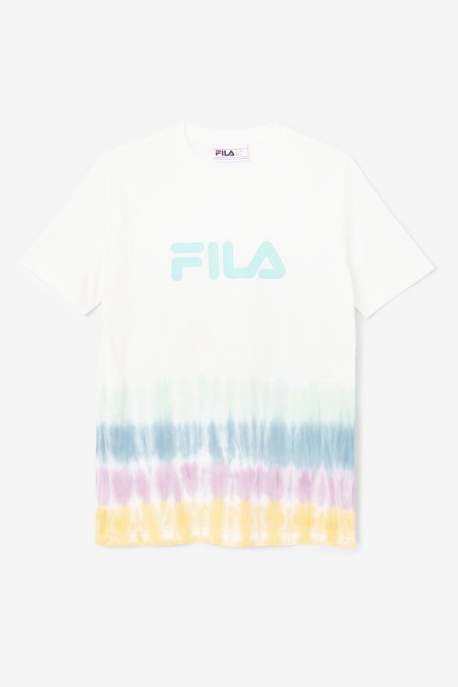 Fila T-Shirt Alivia Tie Dye Womens White - India EMR-503496